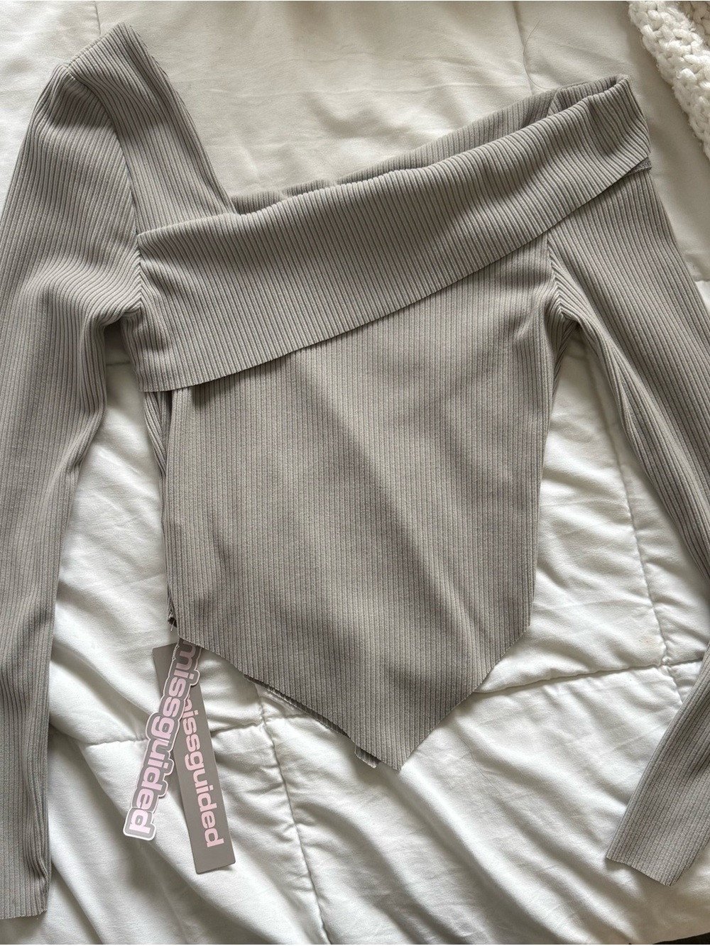 Missguided off the shoulder long sleeve